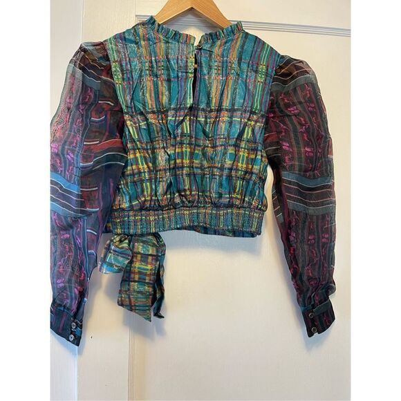 Anthropologie - Puff-Sleeved Organza Blouse size S - Picture 9 of 12